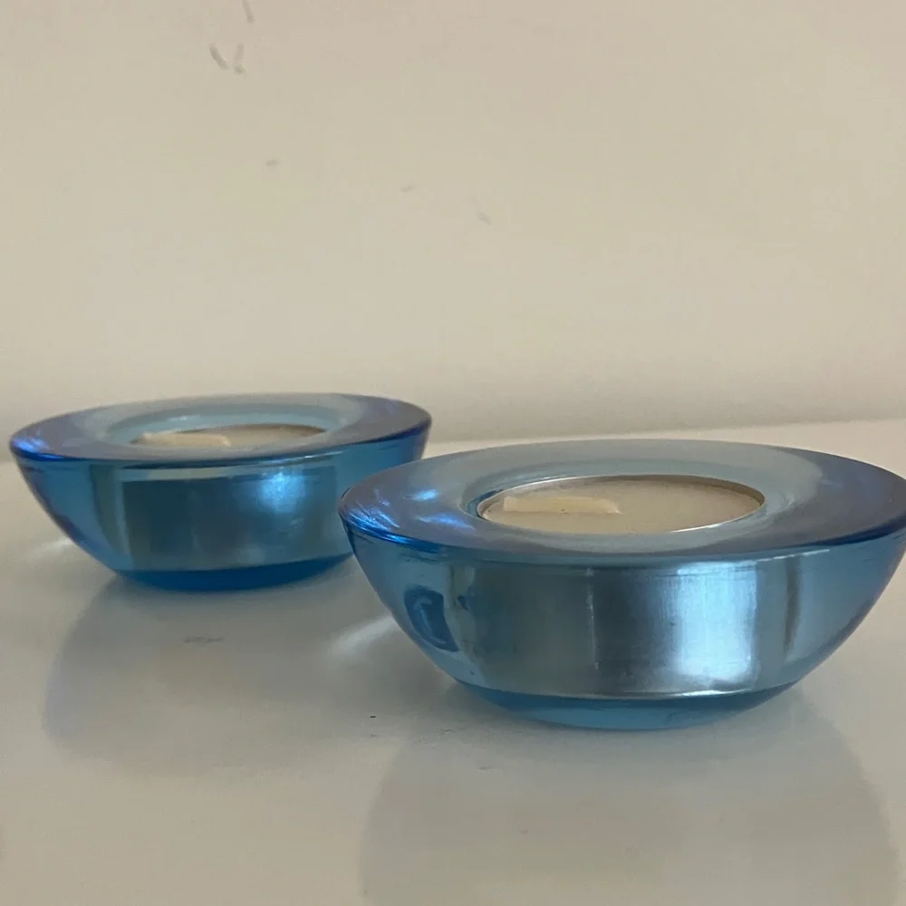 IKEA Ocean Blue Candle Holders